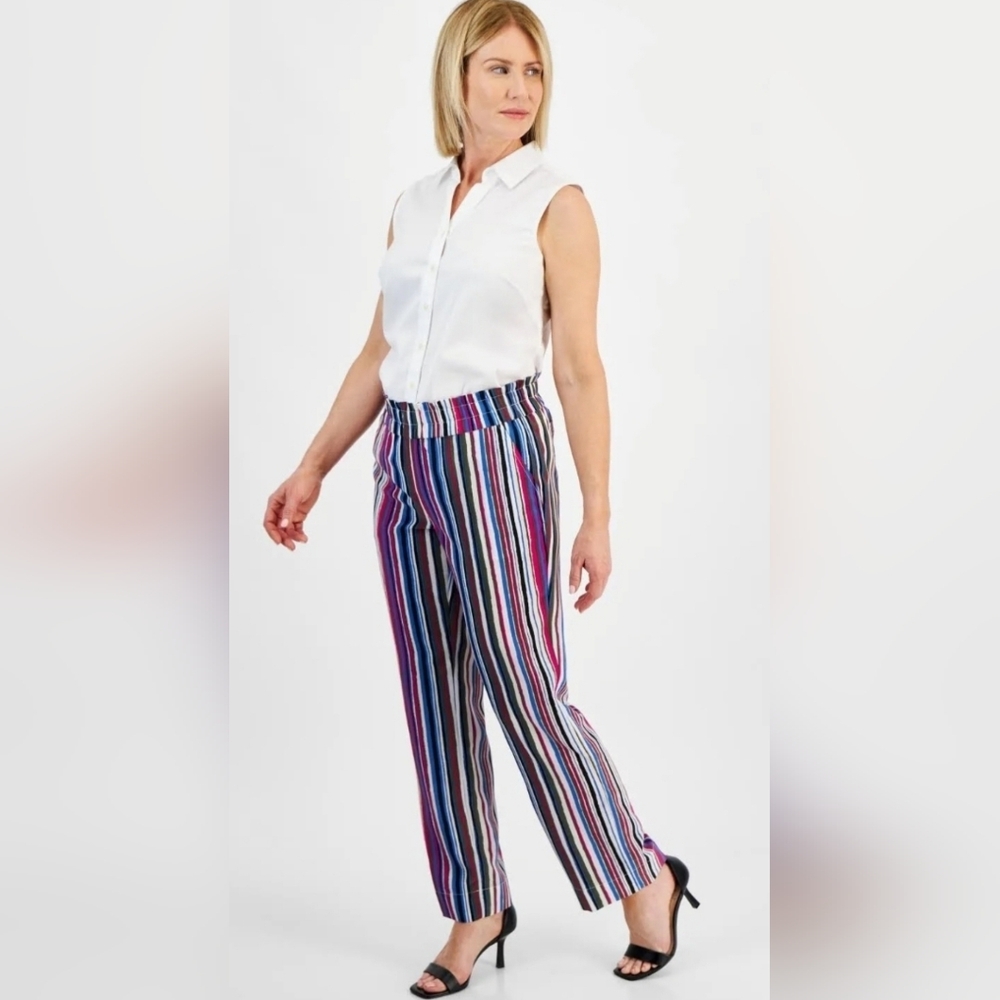 Jones New York High Rise Striped Women's Pants